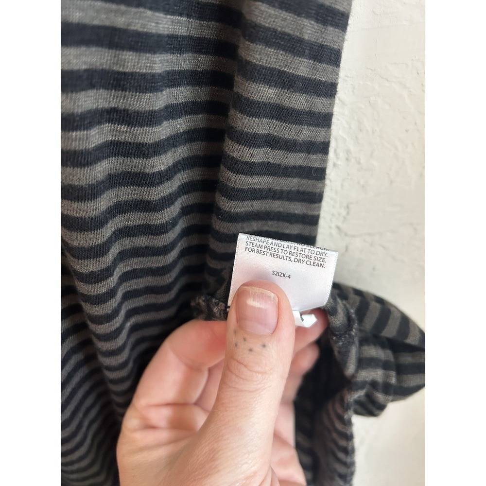 Eileen Fisher Maxi Tank Midi Dress XS 100% Linen Jersey Resort Beach Striped - Picture 7 of 9